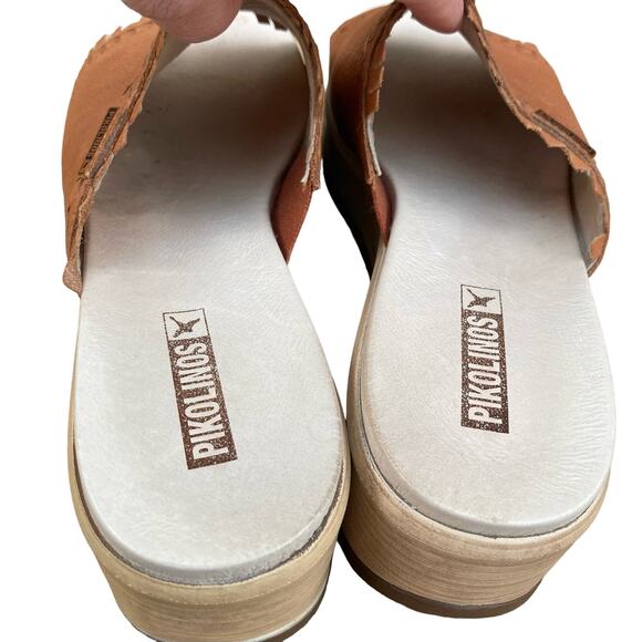 Pikolinos slides wedges women's size 10 - 10.5 EU 41 brown mules sandals braided - Picture 7 of 13